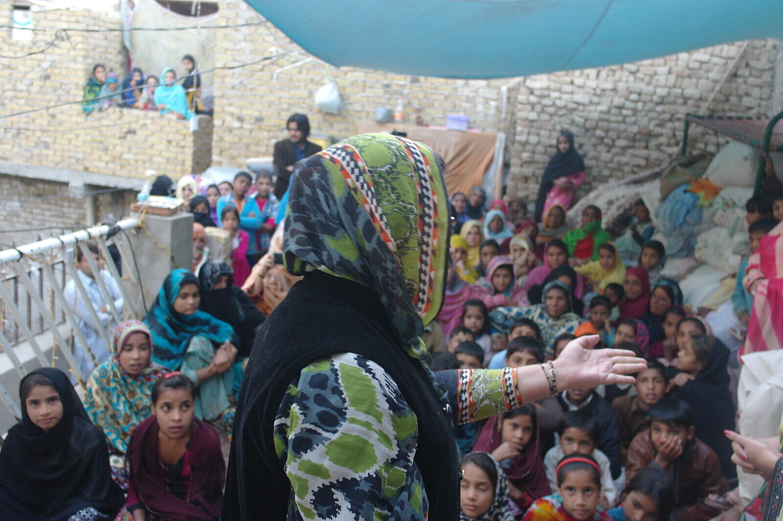 A facilitator engages the community