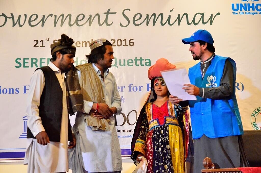 Community theatre raising awareness with UNHCR